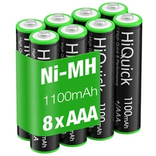 8Pack 1100mAh AAA Rechargeable Batteries 1.2V Battery for Garden Solar Light
