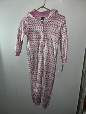 Max  Olivia Big Girl One Piece Unicorn Hood Pajama Pink S 6/6X