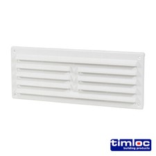 Timco Timloc Internal Plastic Louvre Grille Vent White 260x104 Draught Air Flow