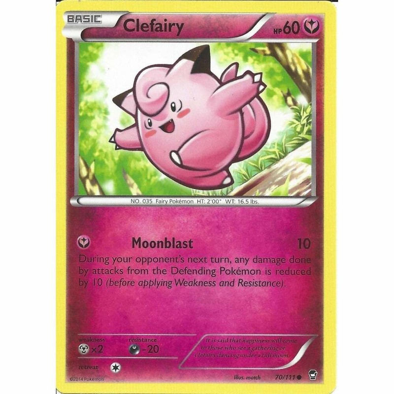 70/111 Clefairy Common: Pokemon Trading Card Game XY-03 Furious Fists