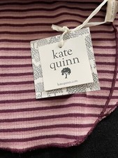 Kate Quinn NWT Mauve Stripe Organic Ribbed Cotton Knit XL Swaddle Wrap 32 x45