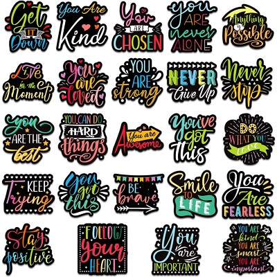 Sinmoe 24 Pcs Inspirational Fridge Magnets Locker Magnets for Girls Black Mot...
