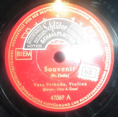78rpm VASA PRIHODA plays DRDLA  & TOSELLI  with O.GRAEF GER POLYDOR 1935