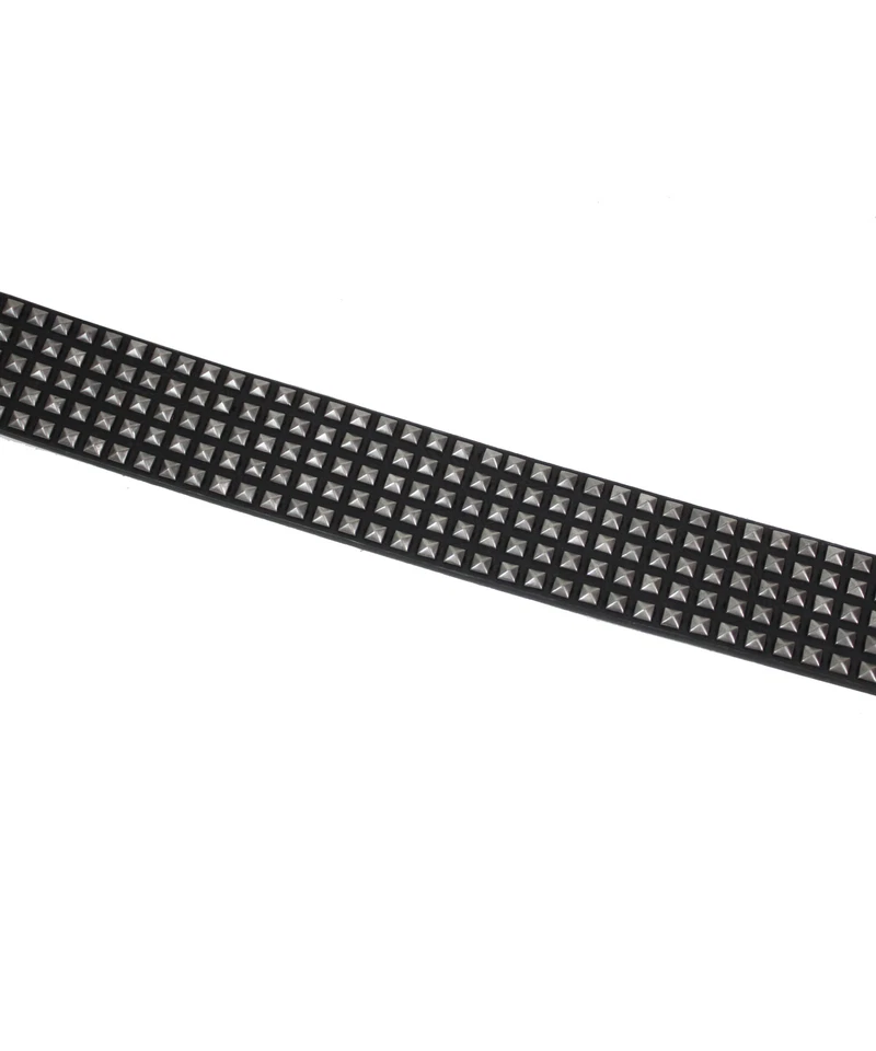 Cinturón de cuero tachonado retráctil peltre negro - Lowlife Foto 4 de 4