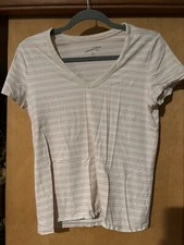 Universal Thread Women Short Sleeve V-Neck T-Shirt Size Medium Striped