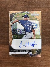Jonathan Hernandez 2020 Prizm Bronze Donut Circle Rookie Auto Rangers /25 RC
