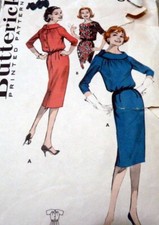 LOVELY VTG 1950s DRESS BUTTERICK Sewing Pattern 16/36