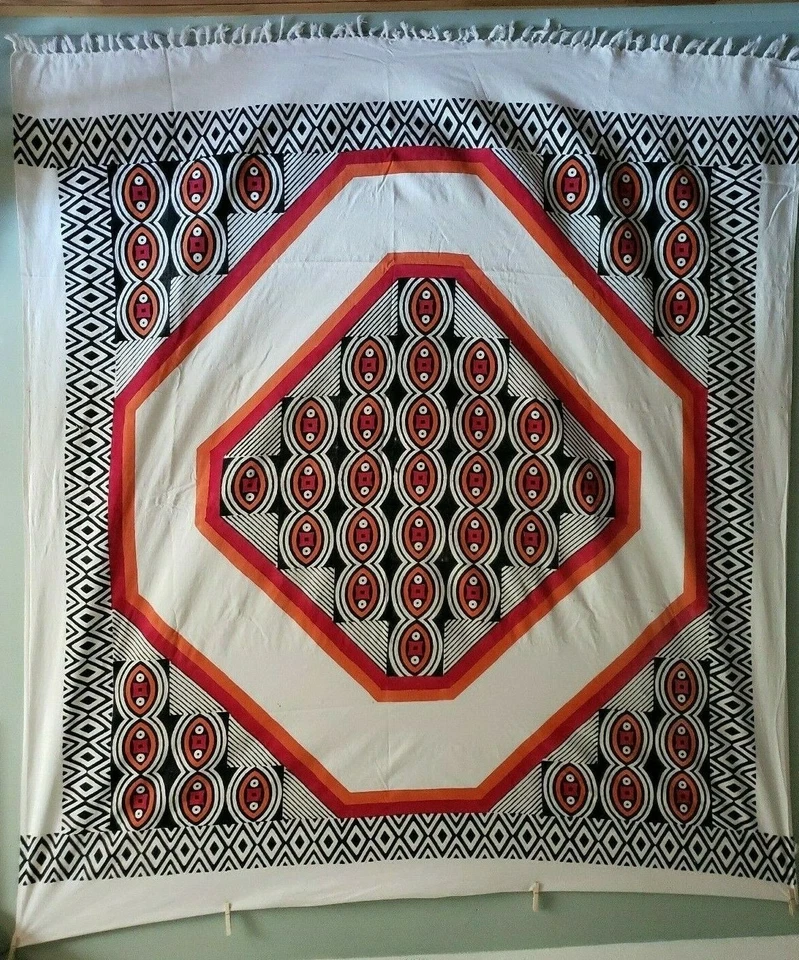 挂毯/床罩带流苏尺寸 89 英寸 Ht 带流苏 93 & 77-78 W — 第 3/4 张图片