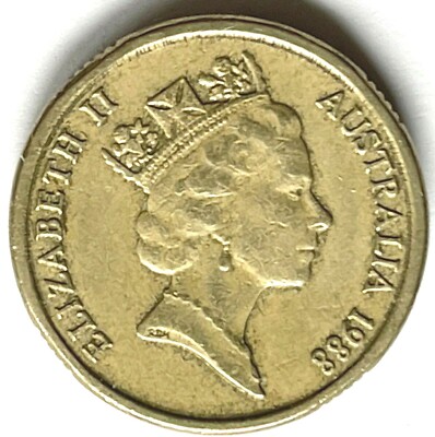 RARE AUSTRALIA 1988 ABORIGINAL ELDER HH VARIETY 2 DOLLAR COIN