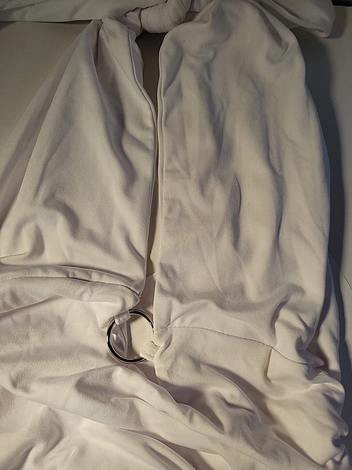 Womens White Cocktail Party Dress Sleeveless Tie Back Size S - Image 2 of 4