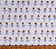 Cotton Ballerinas Ballet Dancing Tutu Sweet Fabric Print by the Yard D673.80