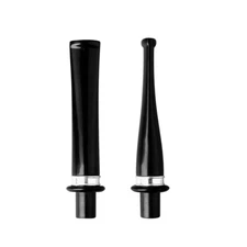 2pcs 9mm Straight Stem Replacement For Wooden Tobacco Pipe With Decoration Ring