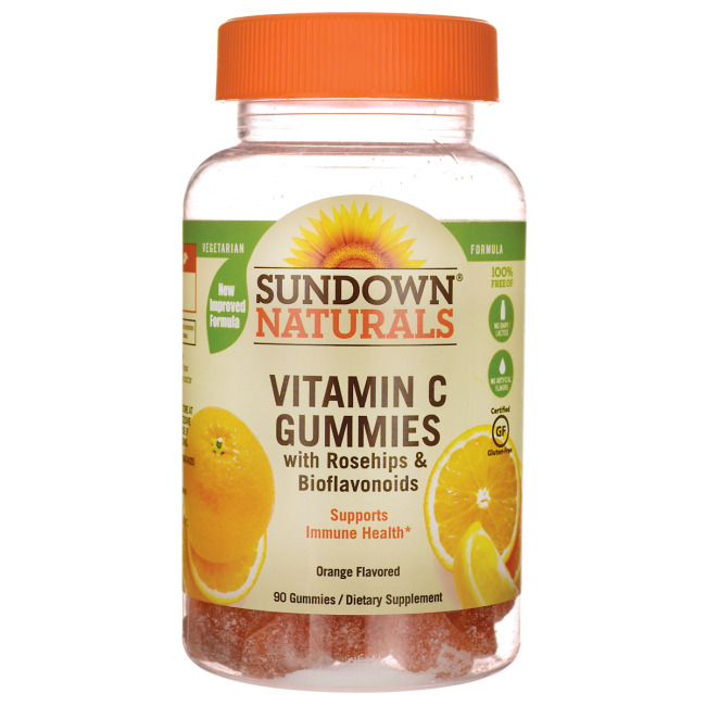 Sundown Naturals Vitamin C with Rosehips & Bioflavanoids Gummy - Orange 90ct