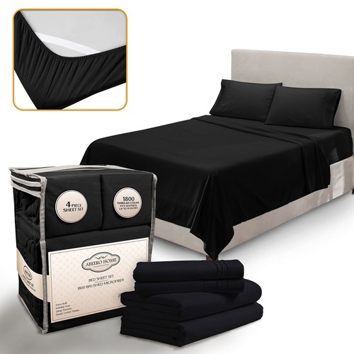 Queen Sheet Set Luxury Hotel Bed Sheets Soft Cooling Sheets with
