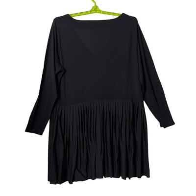 Asos Black Plus Size Long Sleeve Pleated Mini Dress Size 20 | eBay