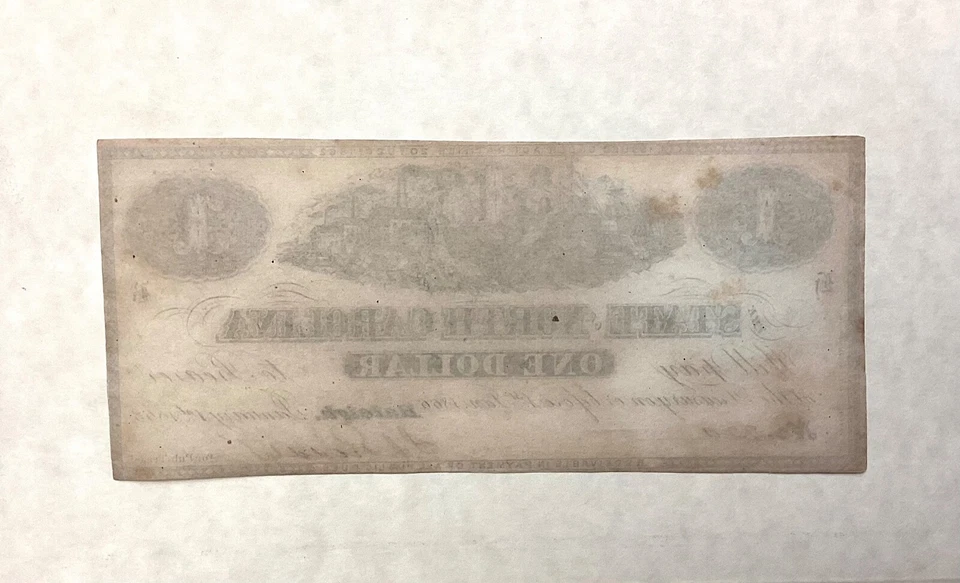~1863 State of North Carolina $1 One Dollar Civil War Confederate Banknote UNC - Image 2 of 2