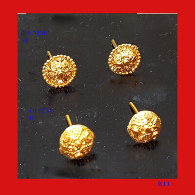 Indische vergoldete Ohr kleine Ohrstecker Creolen asiatischer Schmuck e11