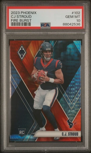 2023 Panini Phoenix 102 CJ Stroud Fire Burst /340, PSA 10 Gem Mint