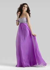 CLARISSE 2306 5-6 Orchid 298FORMAL Purple Beaded PAGEANT PROM GOWN DRESS New