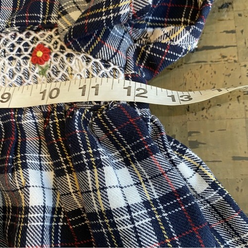 Vintage Christmas Dress Plaid Smocked Peter Pan Collar Little Girls 3T - Picture 14 of 14