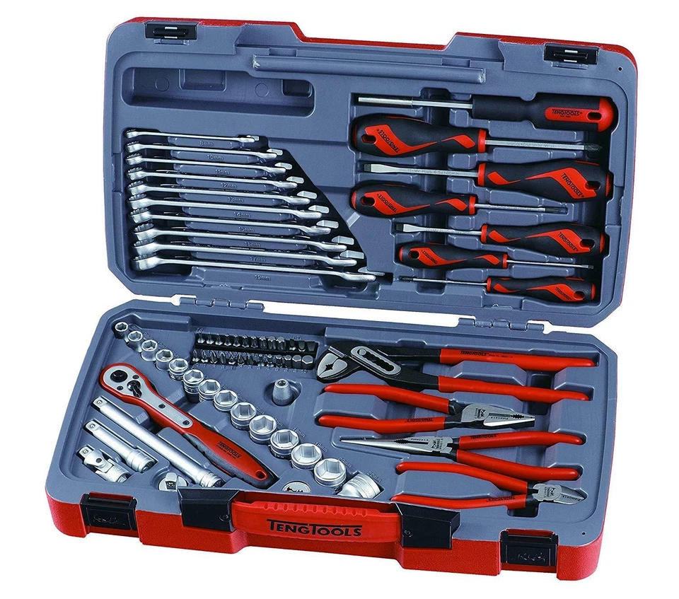 Teng Tools T3867 67 Piece 3/8" Drive Socket,Ratchet,Screwdrivers,Pliers Bit Set
