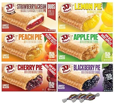 JJ's Bakery Fruit Pie Variety Pack Kosher Parve | 6 Flavors | 6 Pack