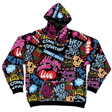 The Beatles Song Titles All-Over Print Pull Over Hoodie NEW OFFICIAL
