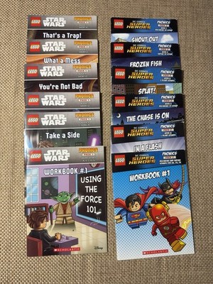 Lego Star Wars Phonics Book Lot Disney Marvel Learning to Read Kids Pack 1 & 2