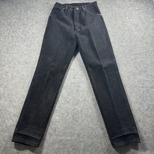Vtg Wrangler Jeans Black 25 High Rise Straight Leg Western Made in USA 14NBPWK