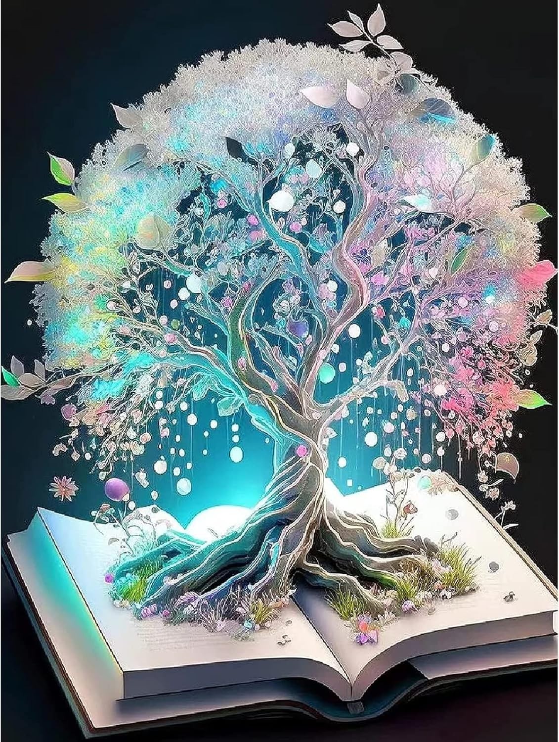 Nqqhnn DIY 5D Diamond Painting Kits for Adults Diamond Art White Tree of Life D
