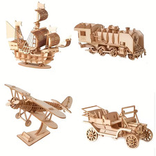 Wooden 3D Puzzle Model Kit DIY Vehicles, Animals, Architecture Mechanical Builds