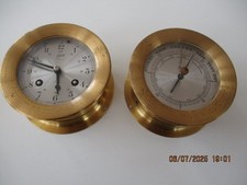 Schatz Glasenuhr Ships Bell mechanisch Glasenschlag + Compensated Barometer