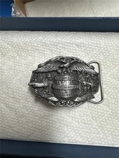 Vintage 1986 I'm Proud To Be An American Veteran Belt Buckle Bergamot BrassWorks