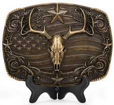 Western Belt Buckle for Men - Deer Belt Buckle Cowboy Belt Buckles Western Be...