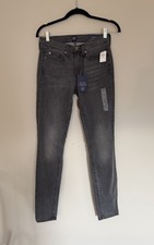 NWT Gap Womens Size 26 Gray Mid-Rise True Skinny Stretch Denim Jeans