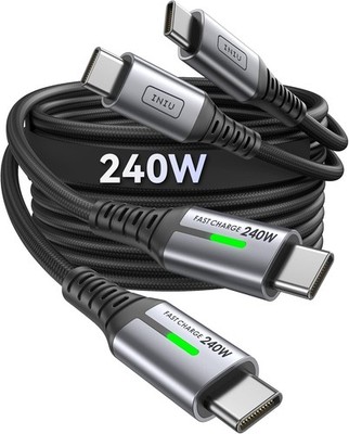 INIU 240W USB C Schnell Ladekabel 2-Pack 1m iPhone 15 16 17 Samsung iPad Laptop 