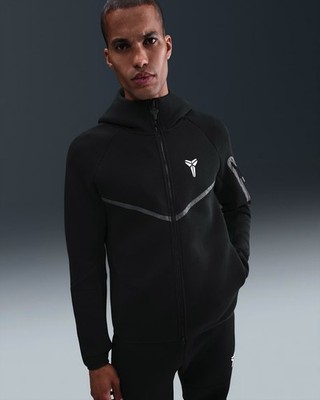 Nike X Kobe Bryant Windrunner Full Zip Tech Fleece Hoodie Jacke Schwarz Weiß