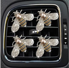 4 Pcs Bling Bee Air Vent Clips,Crystal Bee Car Air Fresheners Vent Clips Car ...