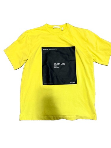 Helmut Lang, Helmut Lang 2021 Graphic T Shirt Mens M Yellow Logo Made Portugal Designer Y2K