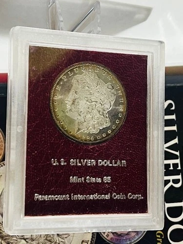 ICY~MS65 PL 1884 O MORGAN S$1~VINTAGE PARAMOUNT CAPSULE~90% SILVER~U.S. COIN