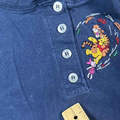 VTG Disney Winnie the Pooh & Tigger Shirt XL Long Sleeve Navy Blue Embroidered - Picture 14 of 18