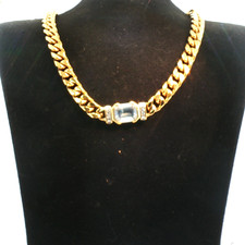Rare Vintage Swarovski Gold Tone Crystal Necklace Daniel Swarovski Co 15 in