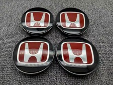 Genuine Civic Type-r Black Red H Center Caps Black 4pcs Wheel Cap Set Genuine Civic Type-r Black Red H Center Caps Black 4pcs Wheel Cap Set