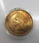 1908 INDIAN HEAD CENT - With LIBERTY & 4 DIAMONDS - AU UNC
