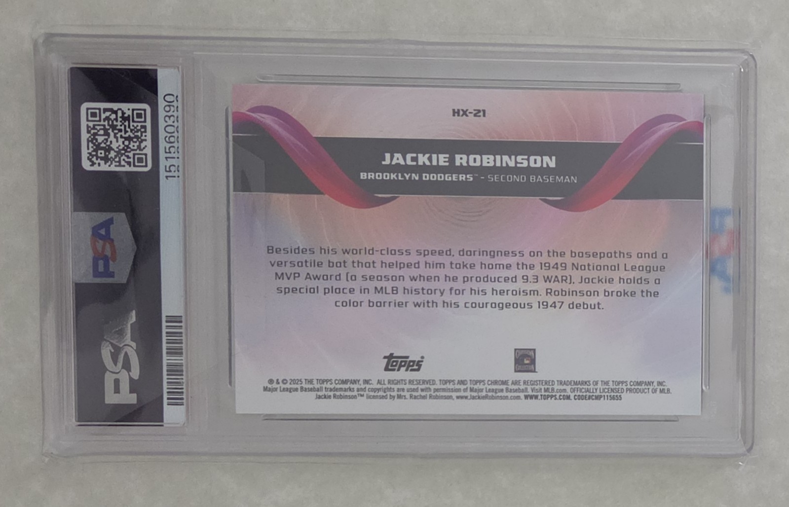 2025 Topps Chrome Update Jackie Robinson Helix PSA 10! Case Hit, SP, Pop of 5 view 2