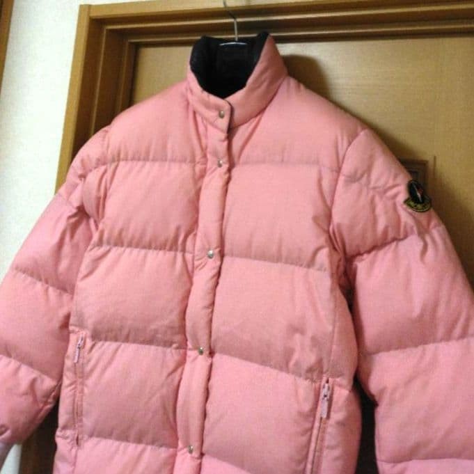 MONCLER ASICS Patch Down Jacket Blouson Coat Women Size M Pink 
