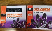 2 Boxes Sylvania C9 BLACK LIGHTS Halloween Series 25 Lights Each Box Outdoor Use