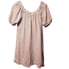 Madewell LInen blend striped off shoulder dress size xxs