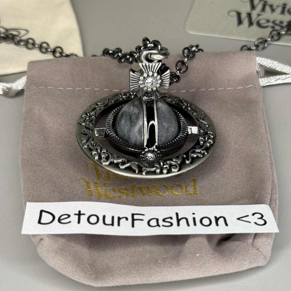 Collar Vivienne Westwood Orbe Grande Japón Gunmetal CON CAJA Foto 4 de 4
