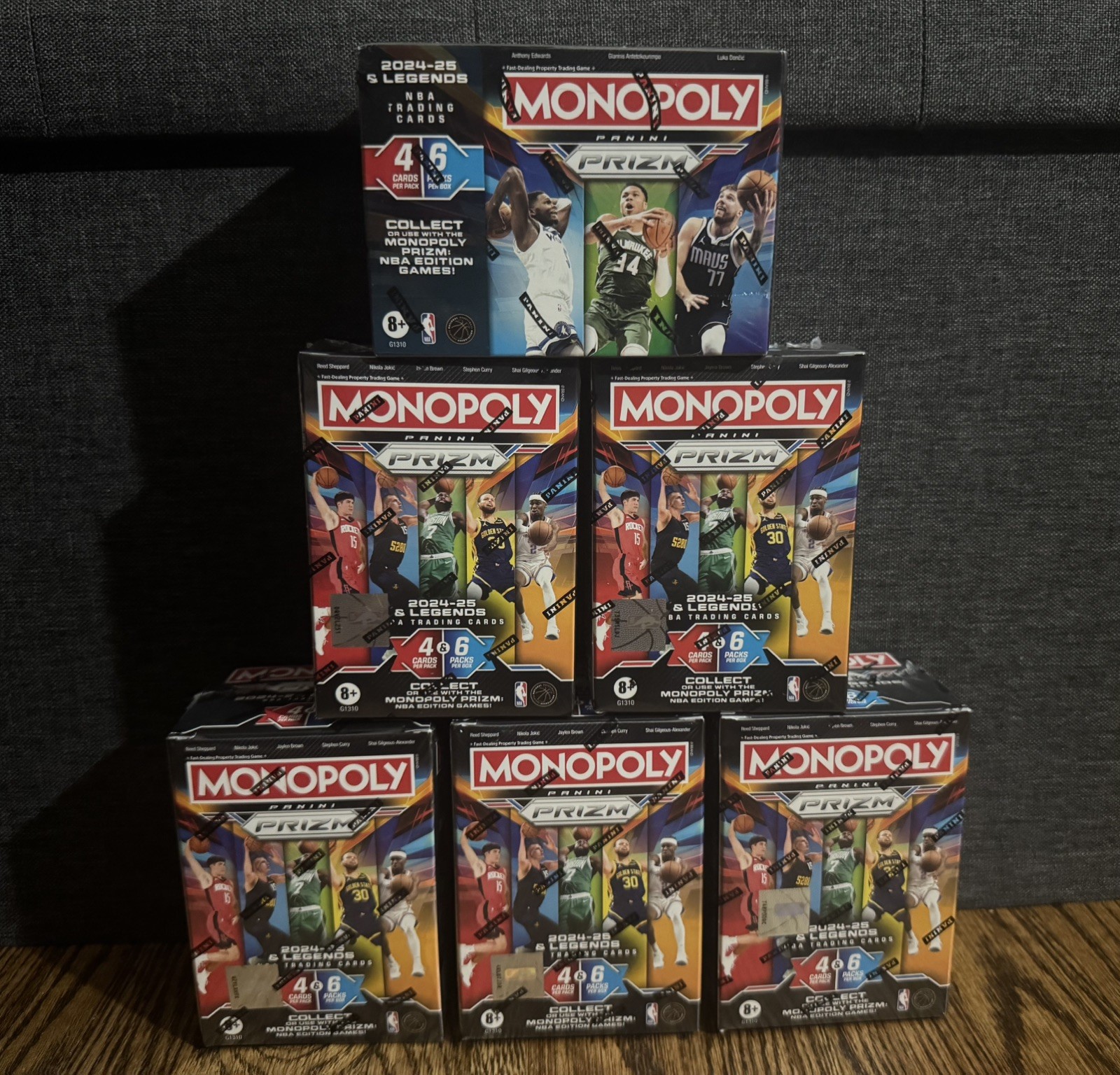 2024-25 Panini Prizm NBA Monopoly Basketball Blaster Box - 6 Box Lot (36 Packs)
